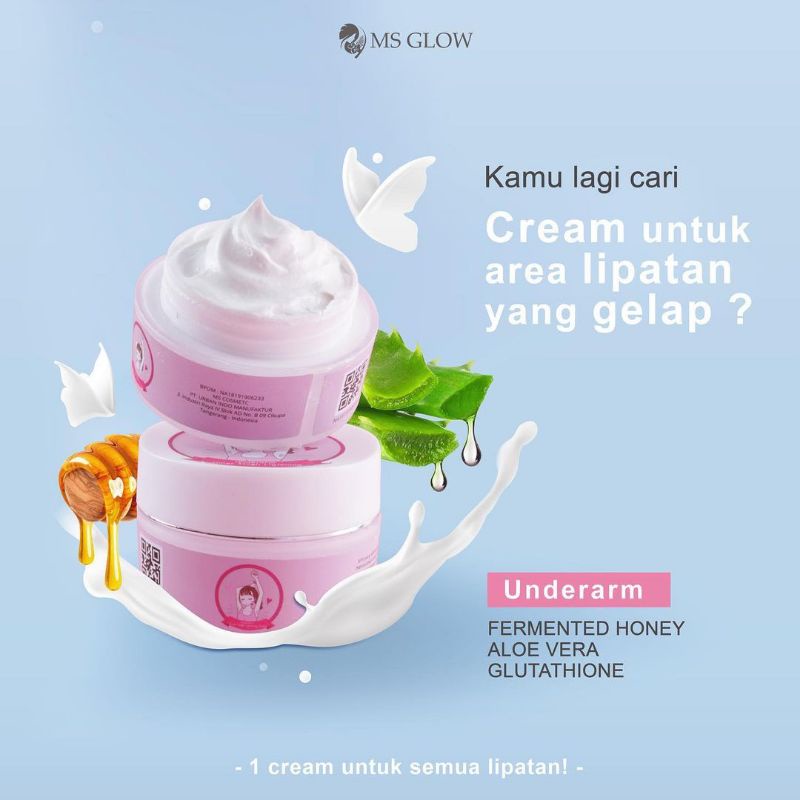 Ms Glow Underarm Inner Thigh Lightening Cream Pencerah Ketiak