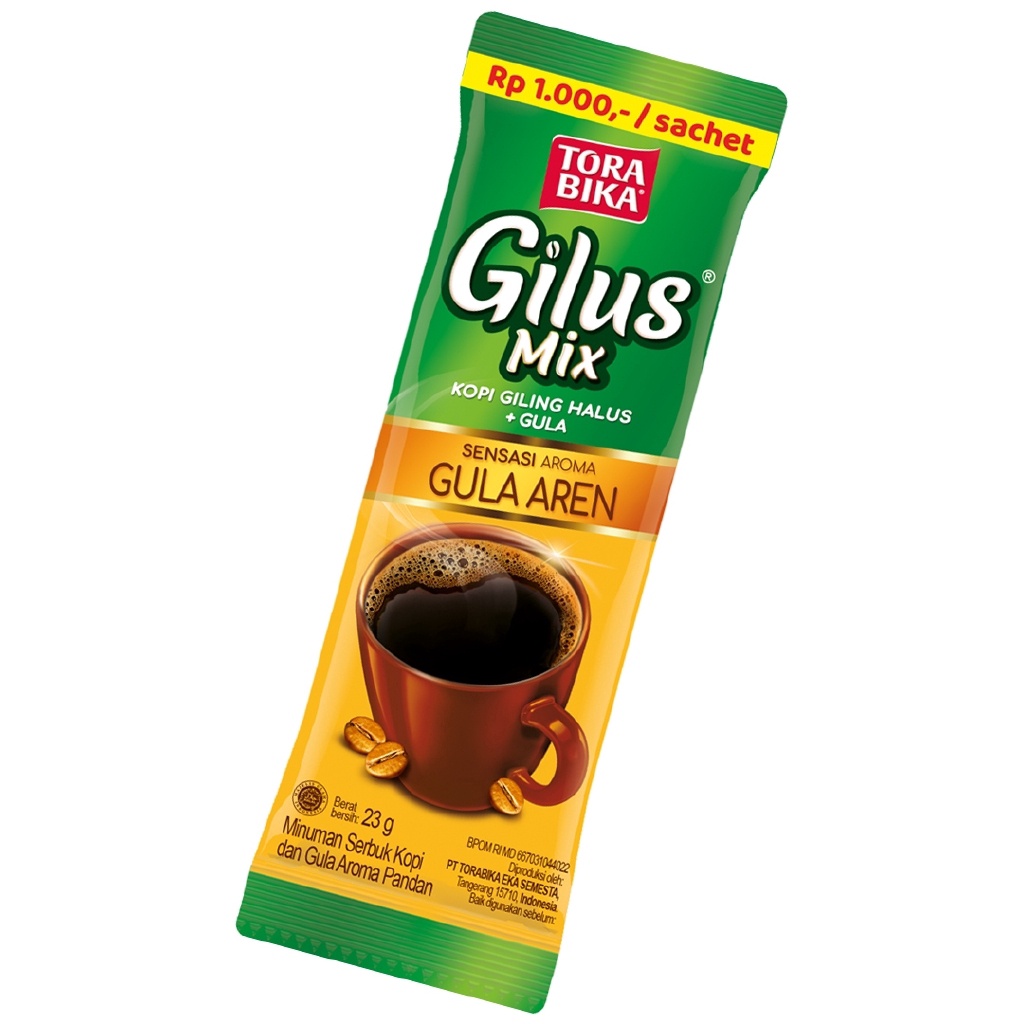 Kopi TORABIKA Gilus Mix Gula Aren 23g - 1 Renceng (10 Sachet)