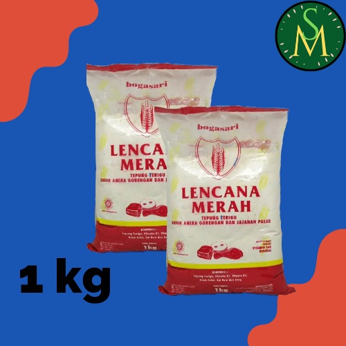 

Tepung Terigu Lencana Merah 1kg-Tepung Bogasari Lencana Merah 1kg