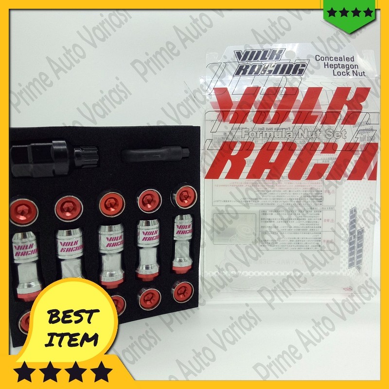 jual lugnut volk  lug nut volk  baut roda volk warna red variasi modifikasi mobil racing keren