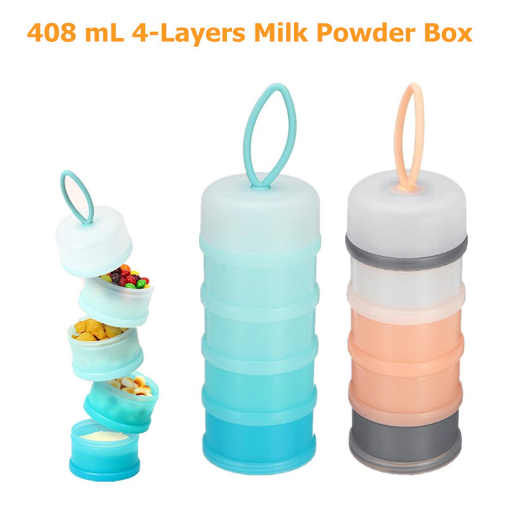 WONDERFUL 4 Layers Travel Storage Container Detachable Feeding Dispenser Milk Powder Box Portable Baby 4 Layers Large-capacity Snack/Multicolor