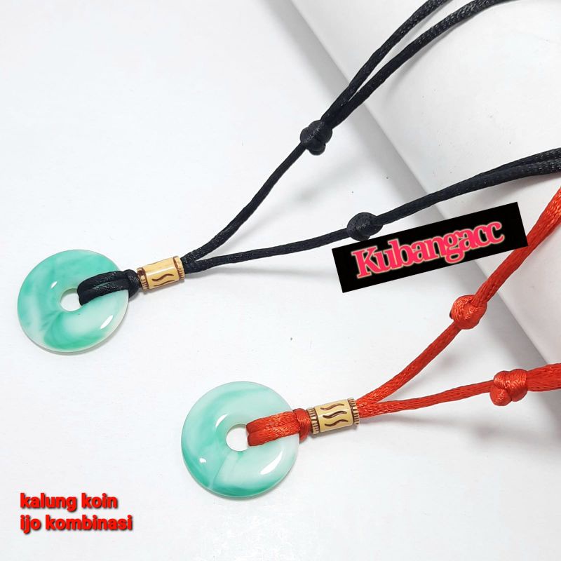 Aj Kalung Tali Liontin Koin Kalung Tali Liontin Giok Kalung pria wanita Kalung keren