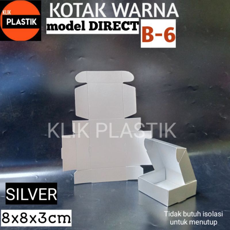 

Isi 36pcs KOTAK AKSESORIS B-6 SILVER TEMPAT SOUVENIR PILLOW BOX KARDUS BUNGKUS KADO