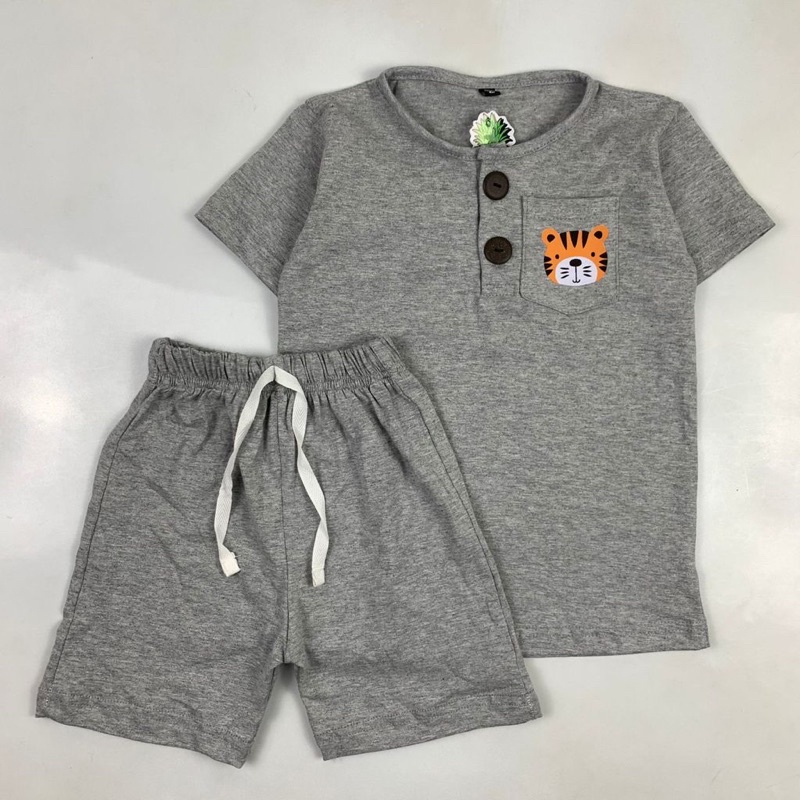 Setelan Anak Pocket Button Sablon Animal Unisex Original Pineapple Kids Kaos Super Premium Best Seller Termurah Terlaris