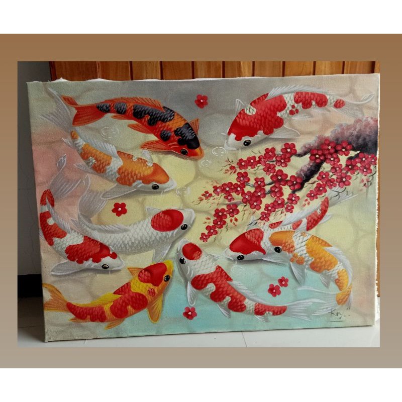 Lukisan Ikan Koi Sakura Langka