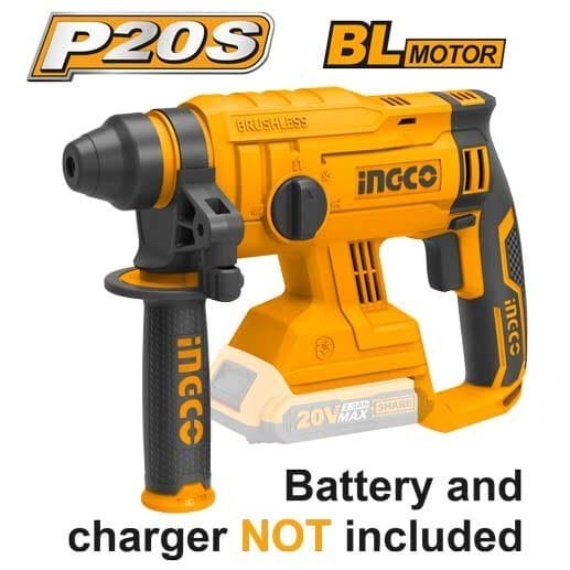 CRHLI2201 BOR BATERAI BETON CORDLESS ROTARY HAMMER BRUSHLESS 20V INGCO