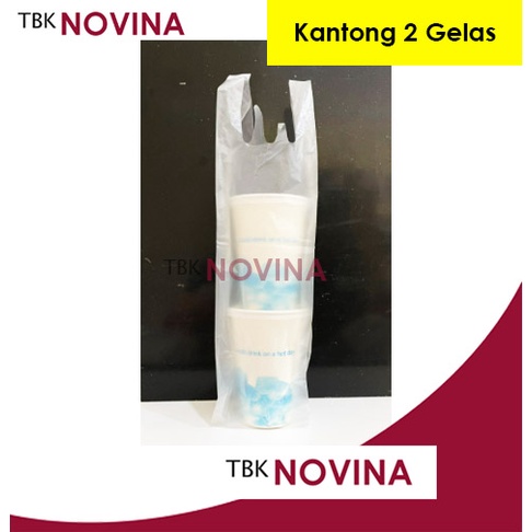 KANTONG GELAS BENING TAKEAWAY 1 GELAS &amp; 2 GELAS