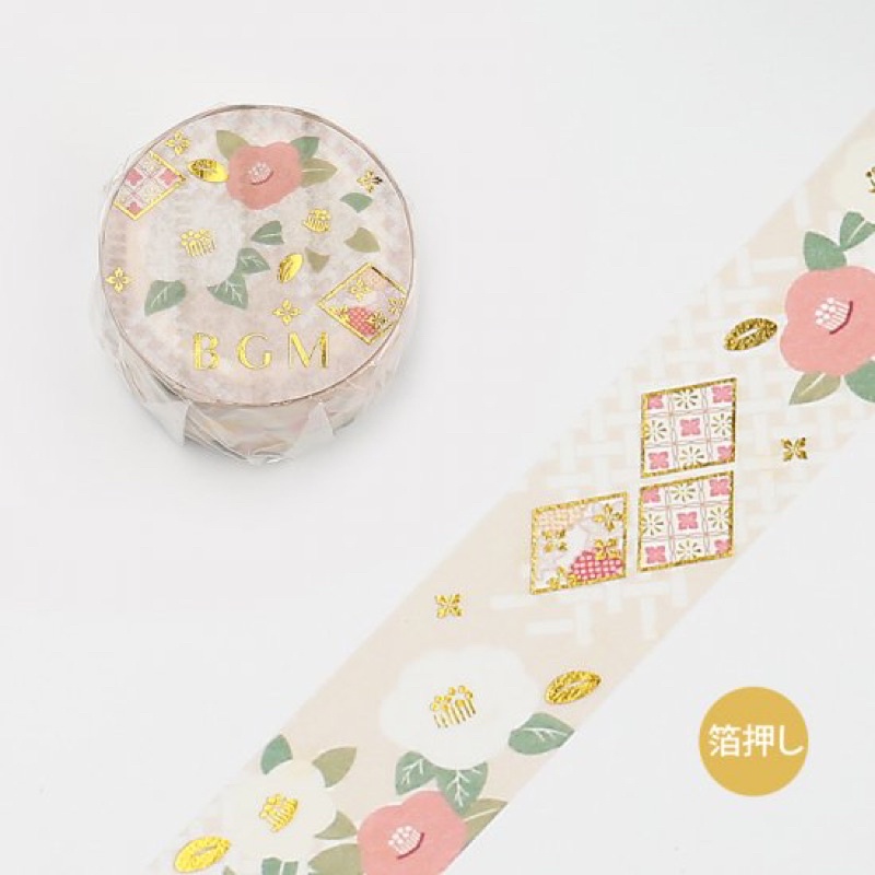 

Washi Tape BGM Gold Camellia