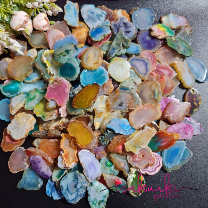 Slice Agate 3,5-4cm 10k | slice agate 10k /Gemstone | Agate