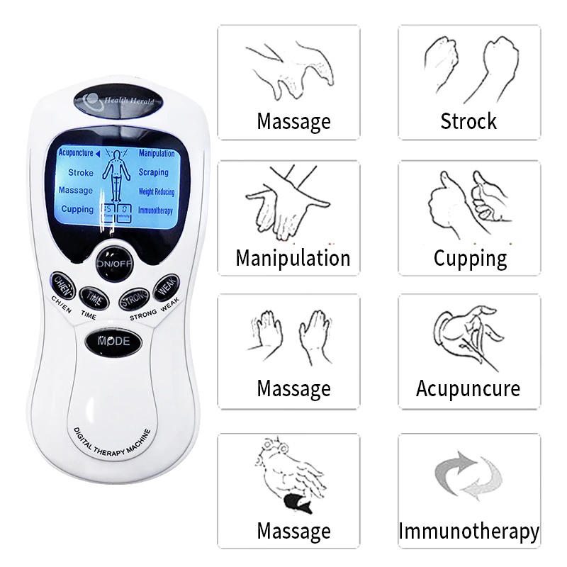 Alat Terapi Akupuntur Listrik membantu Penderitaan Stroke / Stork Pemulihan Meredakan Lelah Pegal Aman untuk Orang Tua Muda Anak Alat pijat listrik EMS Electric Therapy Massager Body Acupuncture Massage Electro Pulse Muslce Stimulator 4 Electrode Patches