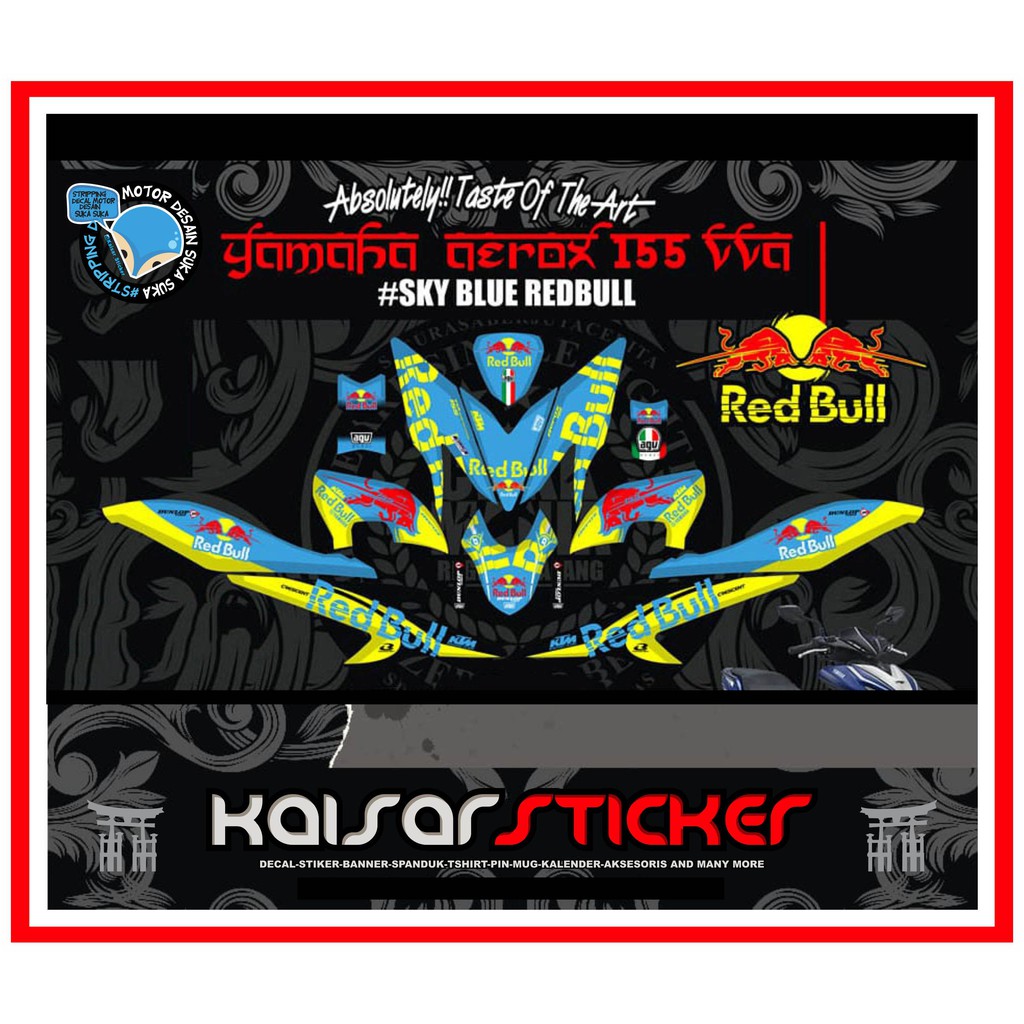 Sticker Striping Motor Stiker Decal Aerox 155 RedBull Full Body