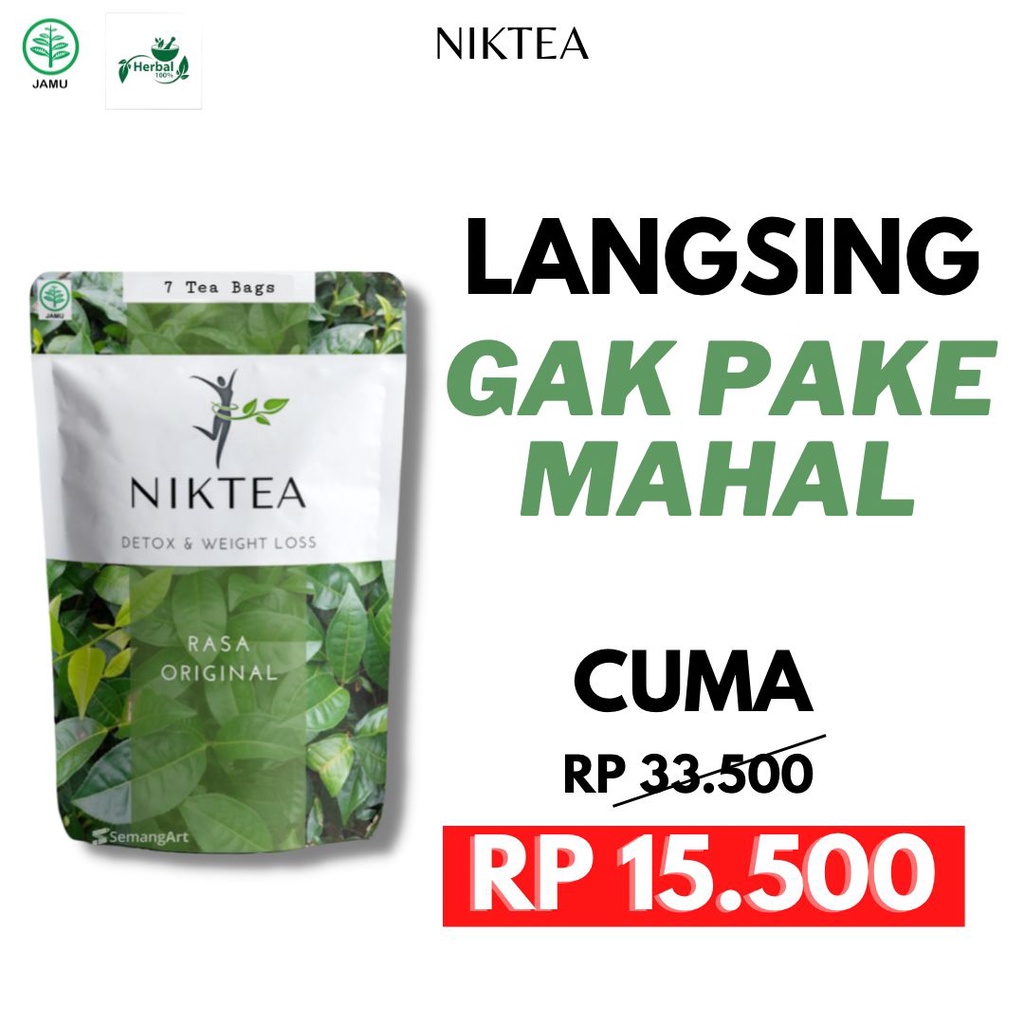 7 TEH CELUP NIKTEA  Teh Diet Peluntur Lemak &amp; Penurun Berat Badan Herbal Alami Ampuh Obat Diet Pengurus Badan