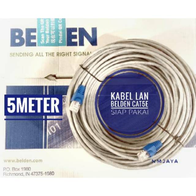 Belden Kabel LAN 5 meter UTP Cat5E  siap pakai sudah dicrimping rj45 Belden dan plugbooth Original 1583A