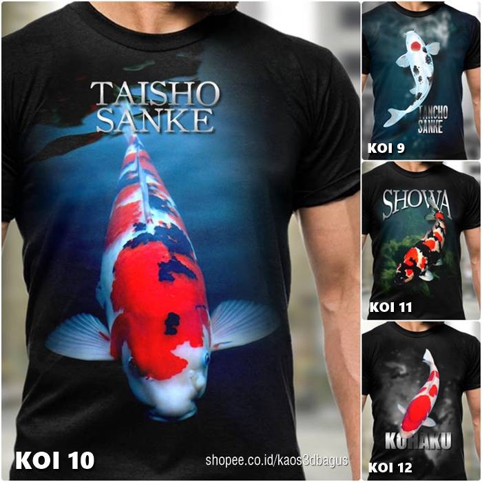 KAOS KOI KOHAKU SHOWA Koi Taisho Sanke Koi Tancho Sanke Baju KAOS KOI FISH Premium Kaos Distro Keren