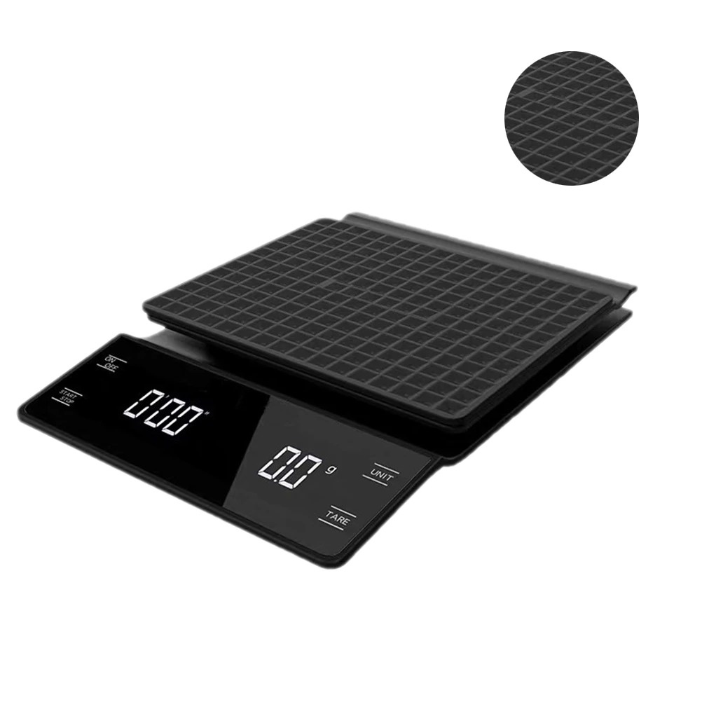 Timbangan Kopi Dapur Digital Kitchen Scale 3kg 0.3g with Timer Black