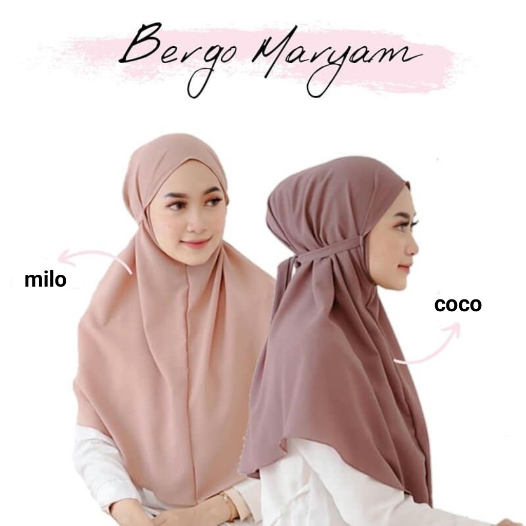 Hijab Bergo  Maryam  Instan Diamond Tali Khimar Jilbab 