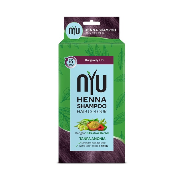 NYU Henna Shampoo Hair Colour Burgundy BOX