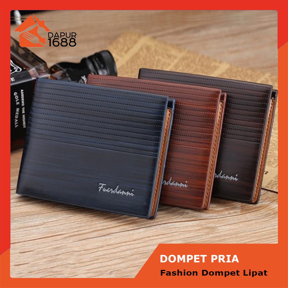 Fuerdanni Dompet Pria Fashion Import Elegan Dompet Kartu Dompet Lipat 6 Slot Kartu