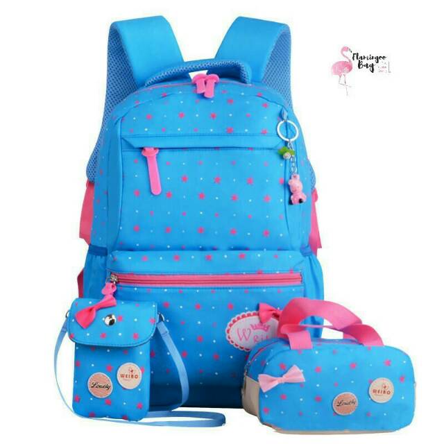 Ransel set(best seller)tas motif kids wanita anak remaja