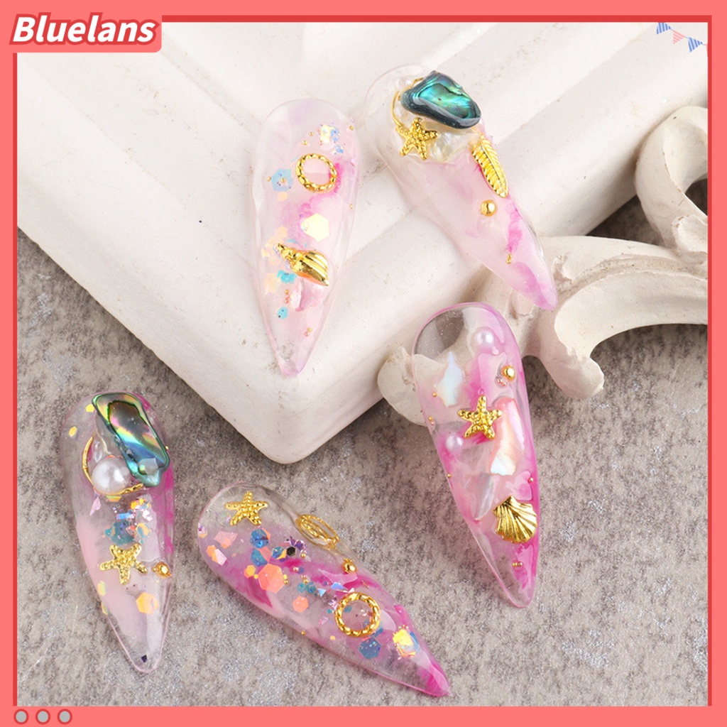 Bluelans 12 Grid / Kotak Serpihan Glitter Campuran Logam Batu Berlian Imitasi Portabel Multifungsi Untuk Dekorasi Manicure