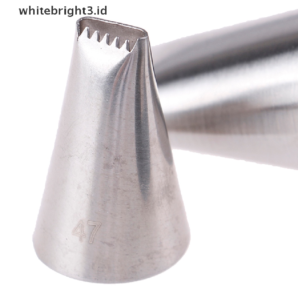 (whitebright3.id) 3pcs / Set Spuit Piping Stainless Steel Bentuk Keranjang Anyam Untuk Dekorasi Kue