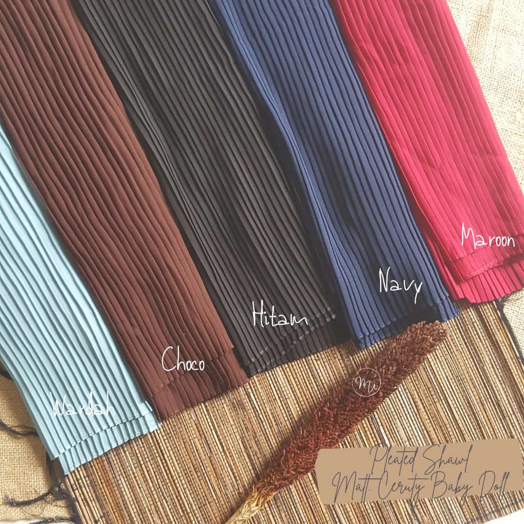 pasmina plisket PASHMINA PLISKET CERUTY BABYDOLL PREMIUM &amp; HYGET//PLEATED SHAWL PREMIUM 180X75cm