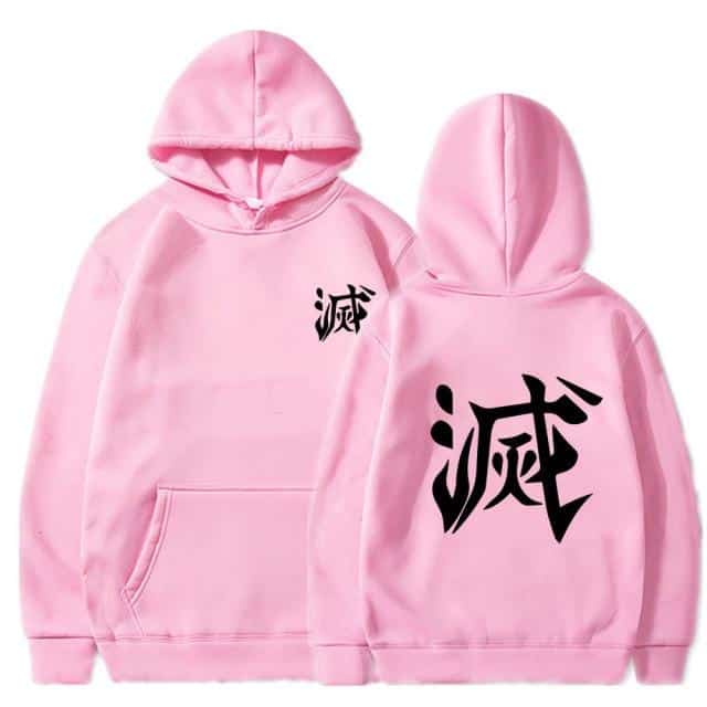 Sweater Anime DEMON SLAYER Oblong / Hoodie DESTROY KANJI Jumper Pria Wanita Size S M L XL XXL XXXL