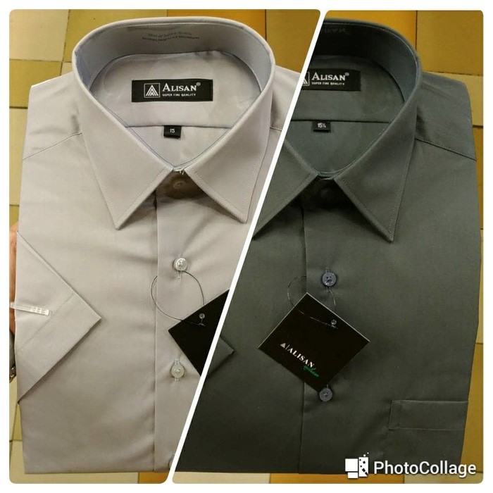 Kemeja Pria Alisan Pendek Abu Tua Abu Muda Kode Abu 6 Abu 1 Reguler