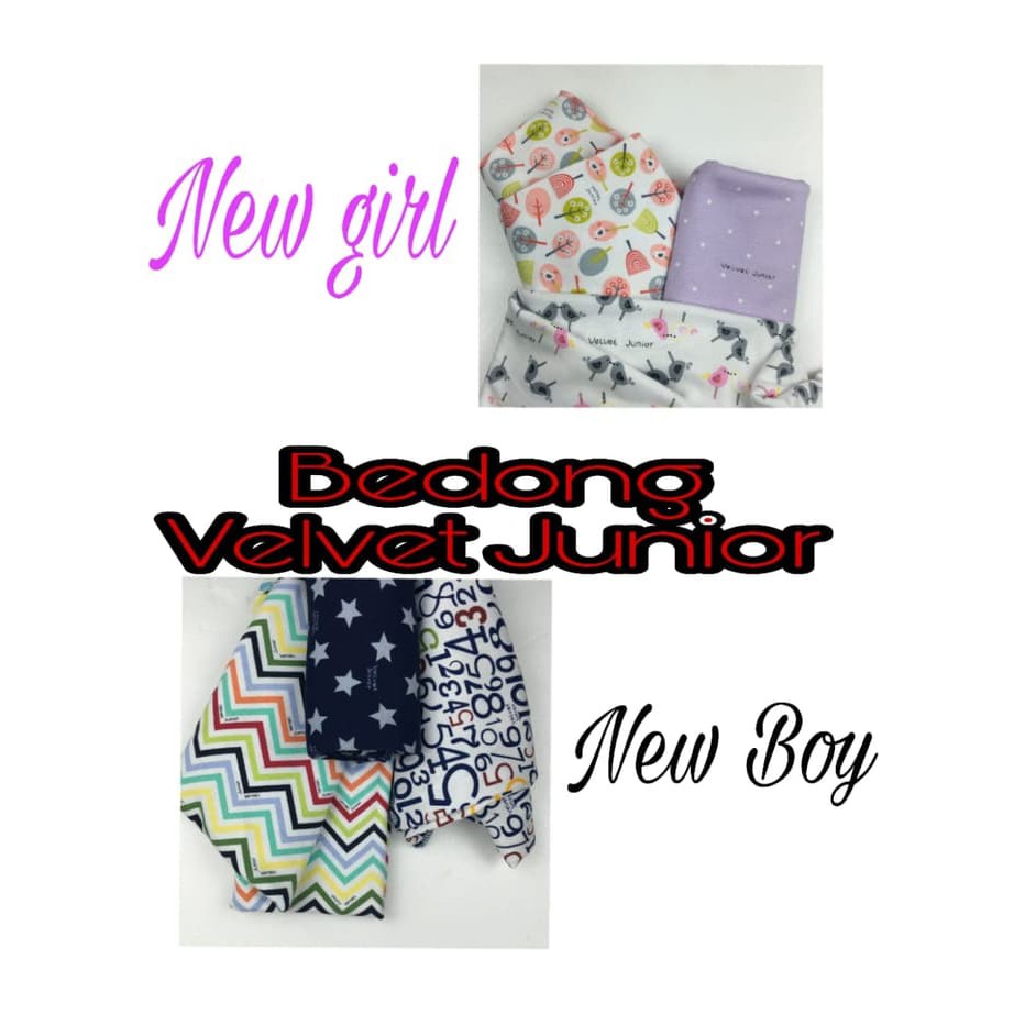 DISKON Velvet Junior Bedong Bayi / Kain Bedong Bayi Isi 3pc