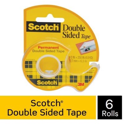 

3M Scotch Double Sided Tape With Dispenser 1/2 X 250 [136] Bundle Of 6