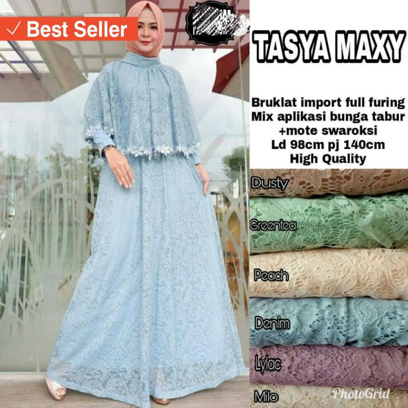 DRESS MAXI MURAH WANITA CANTIK MUSLIMAH / ARTHEMIS CAPE DRESS ORI BY SHAKIRA /DRESS CAPE /DRESS