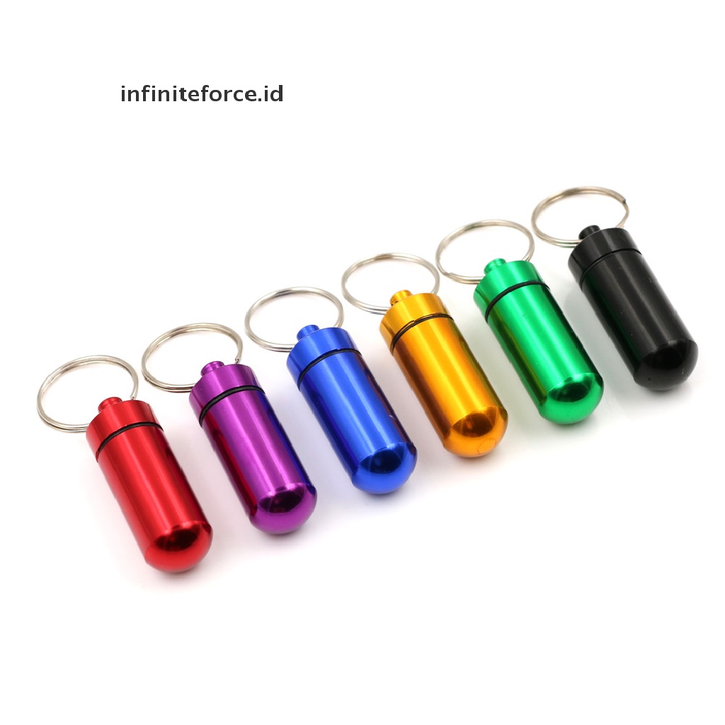 (Infiniteforce.Id) 5pcs / Set Botol Obat Pil Mini Bahan Aluminum Anti Air