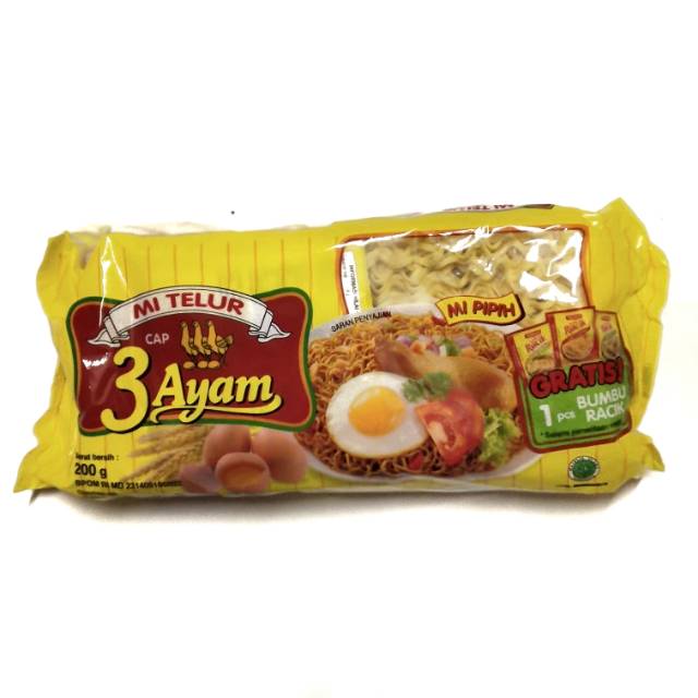 

Mie Telur Cap Moe 3 Ayam - Per PCS - Berat 200gr