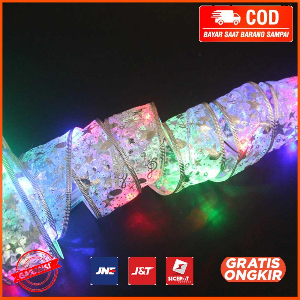 Lampu LED Dekorasi Pohon Natal Ribbon Christmas 5M AA560