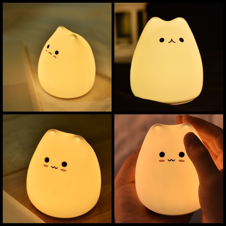 Lampu Tidur Model Kucing Lucu || LED RGB Light - LJC-124