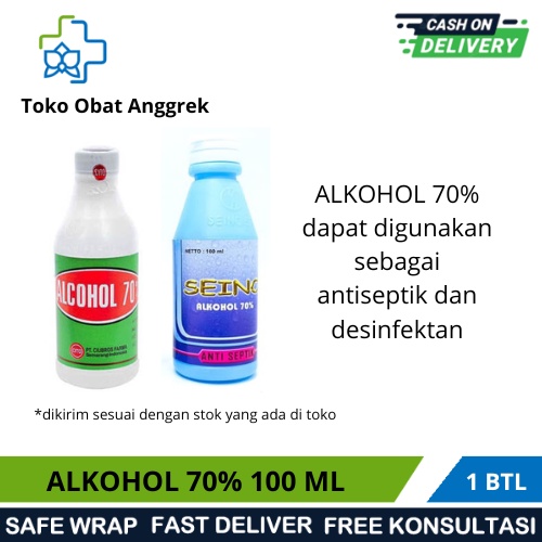 ALKOHOL 70 % 100 ML/ ANTISEPTIK UNTUK LUKA/ MEMBUNUH BAKTERI