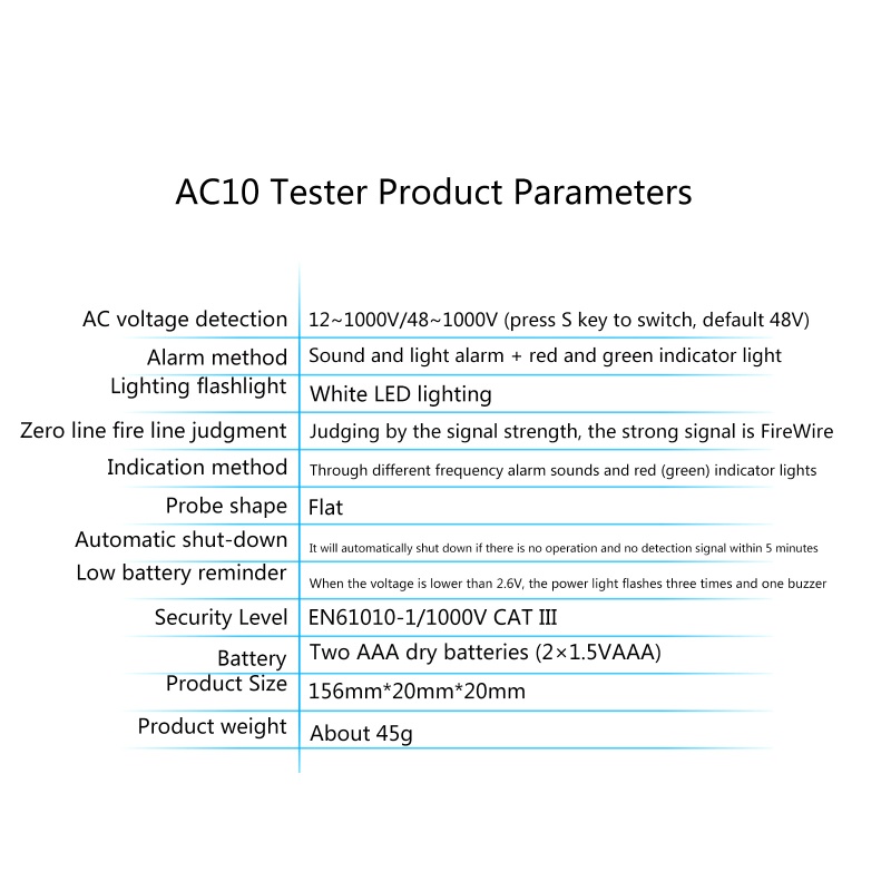 Btsg Voltage Tester Electrical Tester Non Contact Voltage Tester Breakpoint Finder Live/Kawat Nol/Detektor Sirkuit Untuk