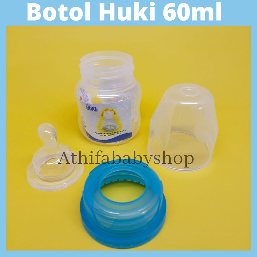 Botol Susu Dot Bayi 60ml HUKI NEWBORN Kecil Baru Lahir Dot Susu Bayi Botol ASI Perah Tempat ASIP