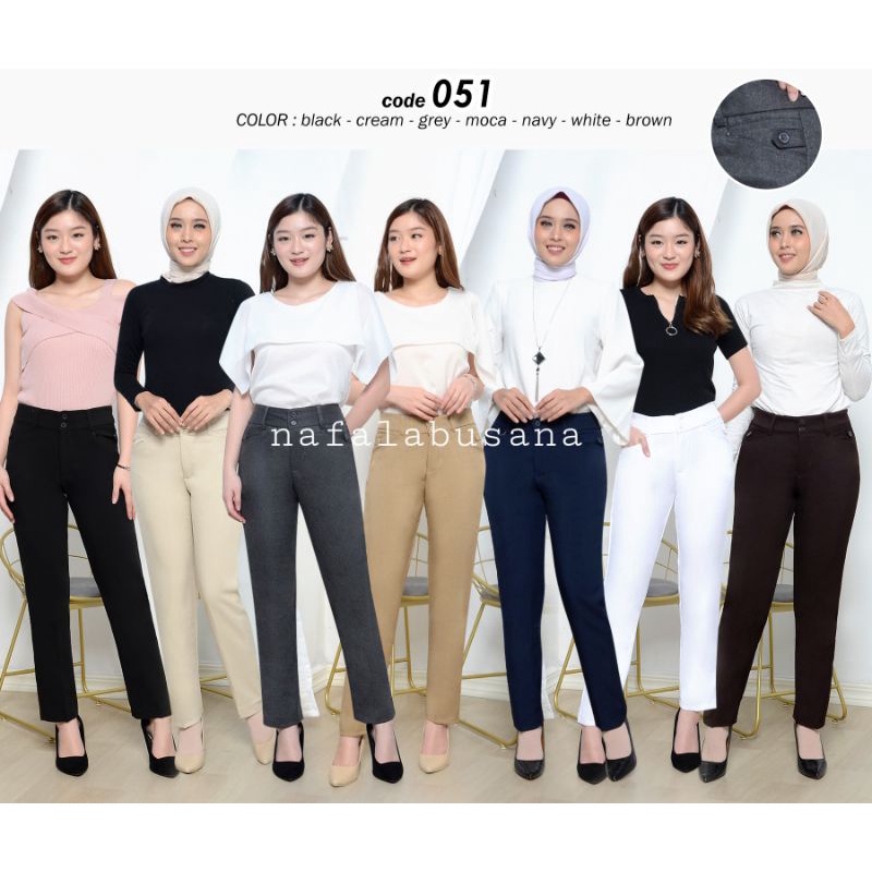 Celana Kerja Wanita Bahan import Streact melar s.m.l.xL