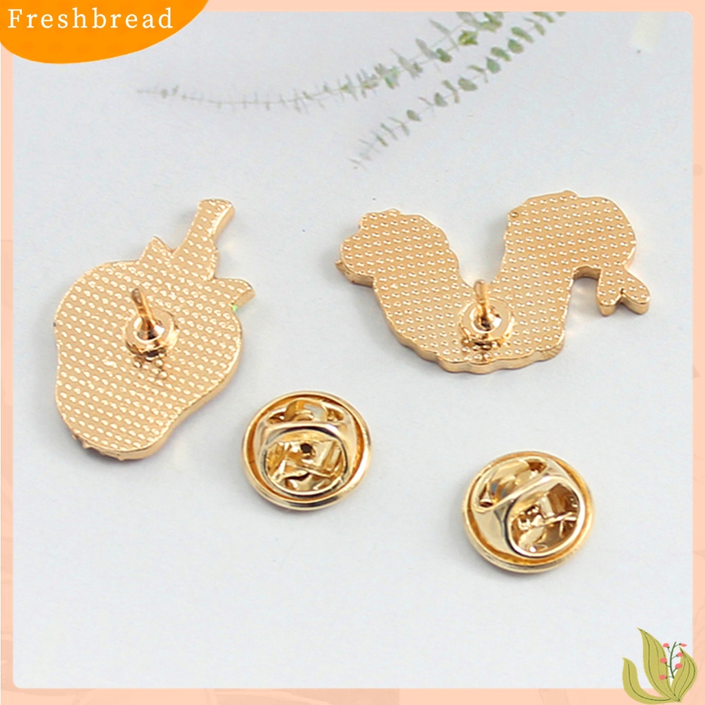 [ TERLARIS]Brooch Pin Strawberry Shape Portable Unisex Funny Enamel Brooch Pin Set for Daily Life