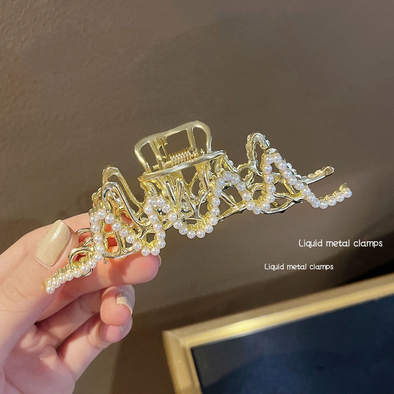 Jepit Rambut Korea jedai mutiara wanita rambut banyak elegan motif terbaru original import 11.5cm