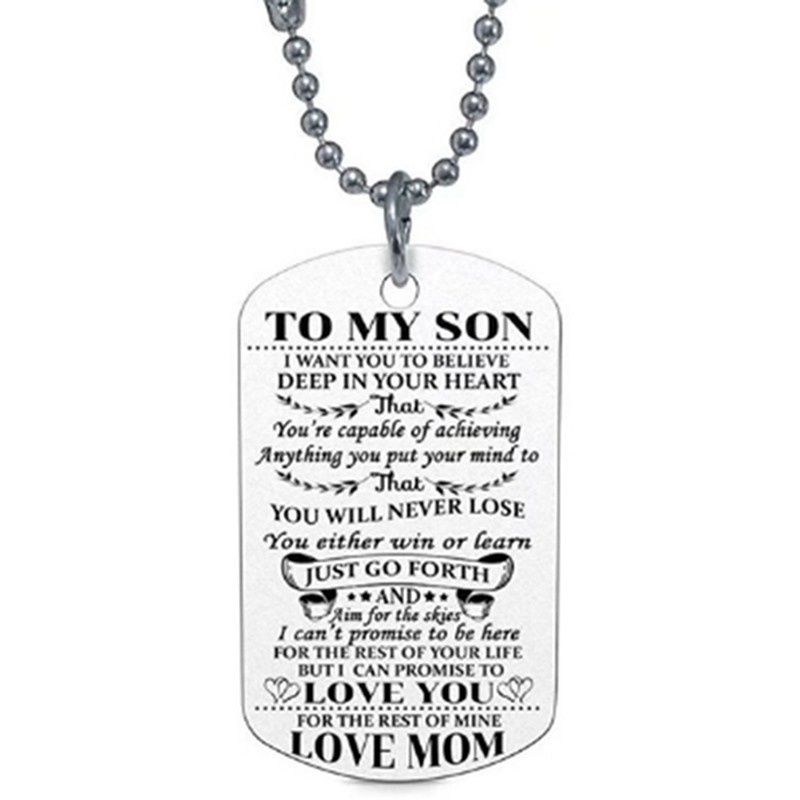 To My Son Daughter I Want You To Believe Love Dad Mom Dog Tag Necklace