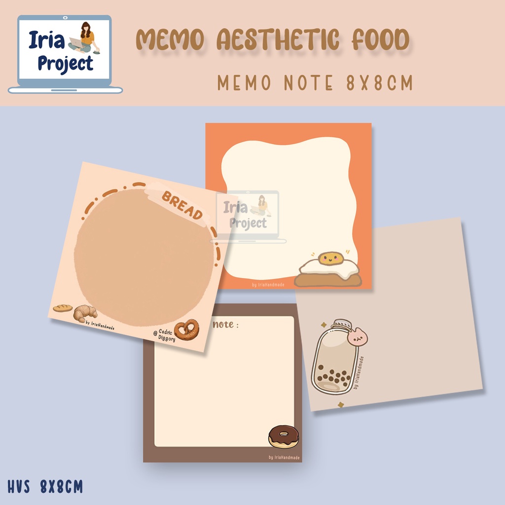 

Memopad / Memo / Notes Aesthethic Food Series