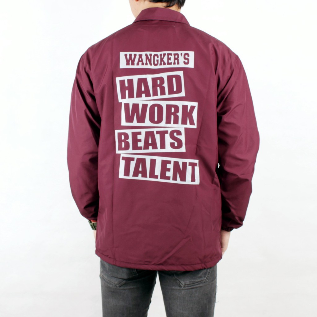 TERMURAH ! Jaket Pria Coach Sablon Pull Belakang / Jaket Distro / JAKET COACH WORK HARD BEATS TALENT