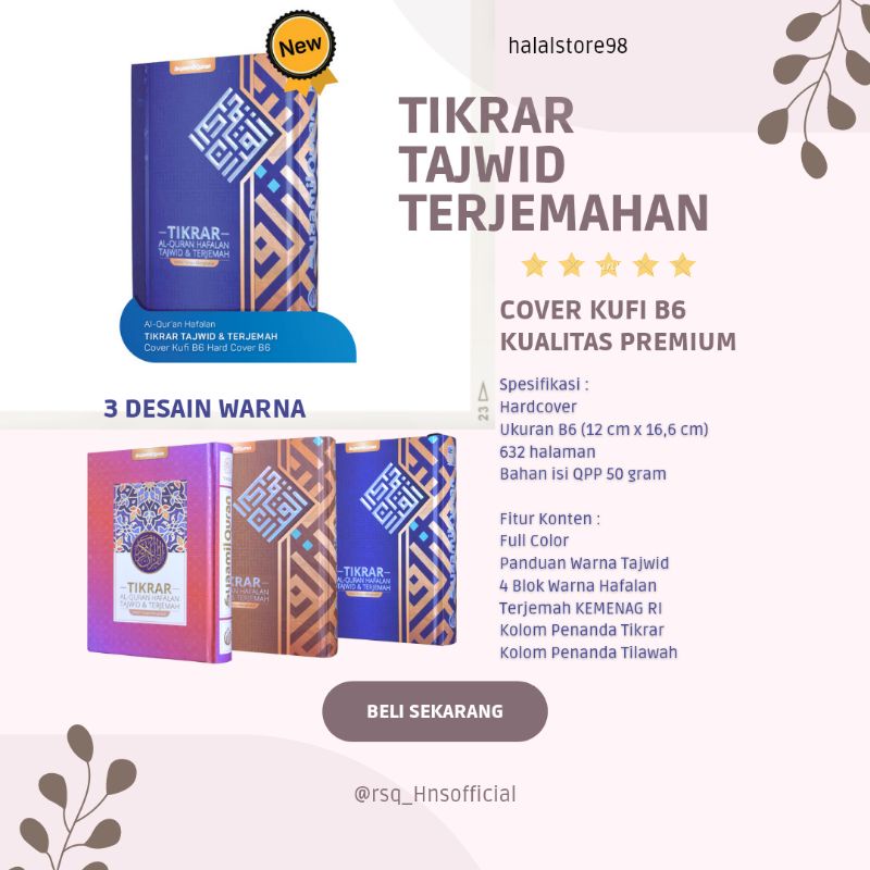 Qur'an Hafalan Tikrar Ukuran B6 Kecil Terjemah