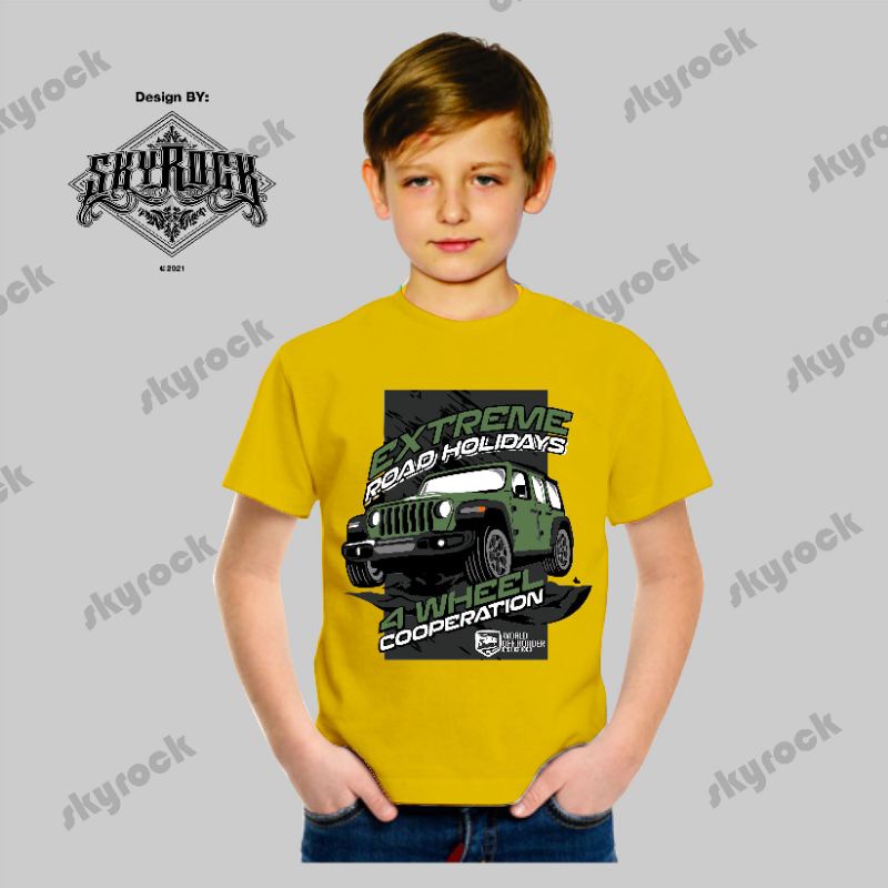 Kaos Distro Anak Series Mobil  kaos offroad