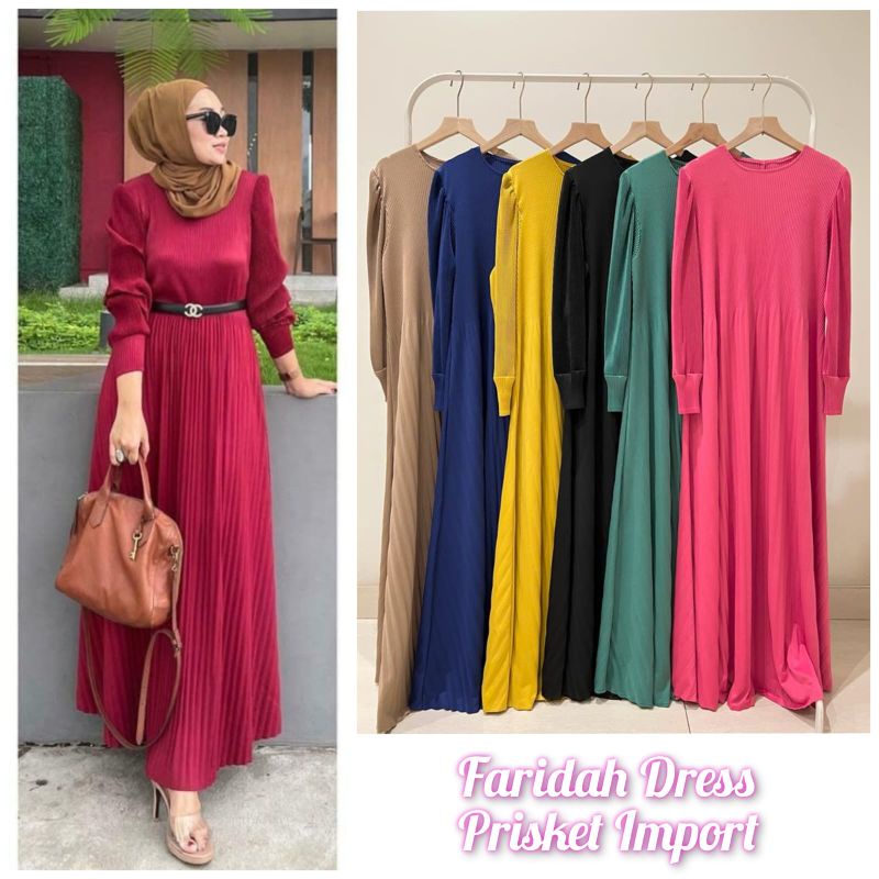 Dress Plisket Import/Gamis Plisket