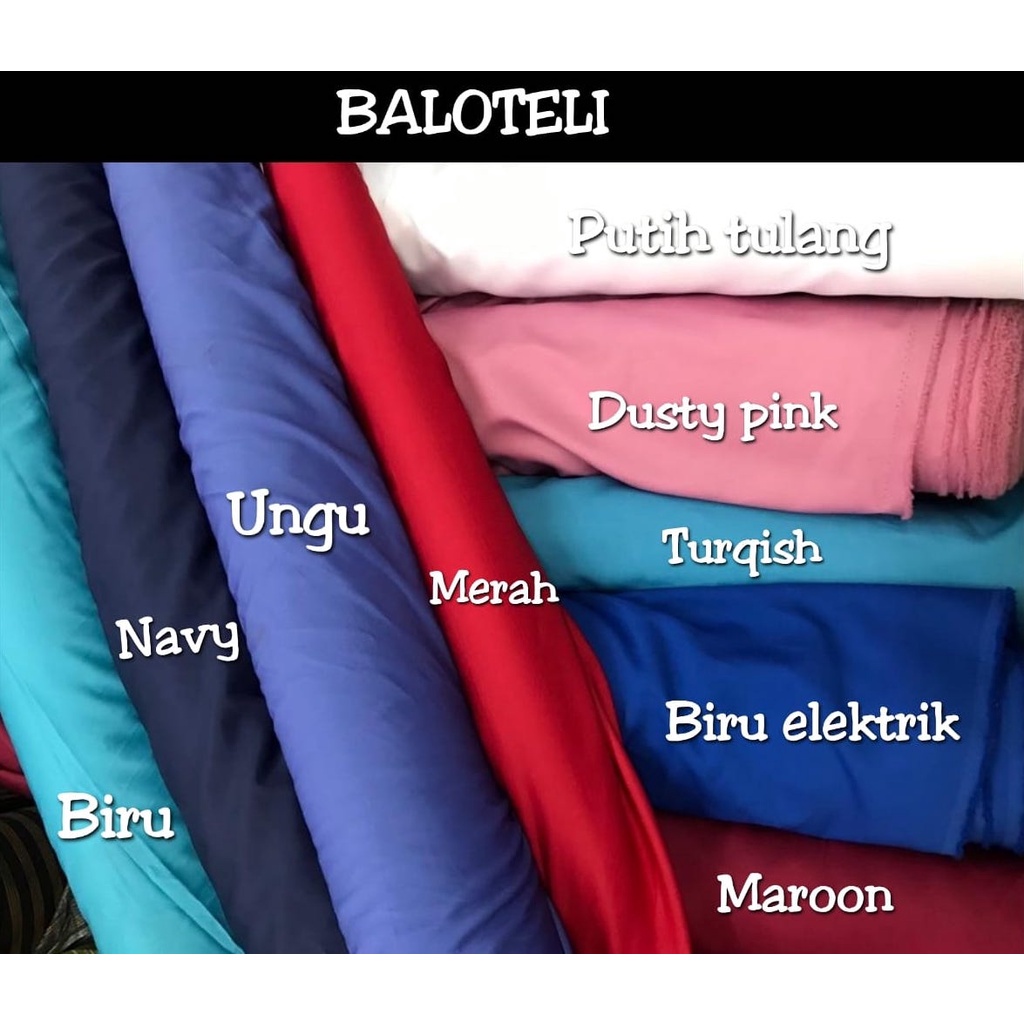 Kain Balotelly / Balotelli / Baloteli Polos Grade A Bahan Multi High Twist Polyester Meteran