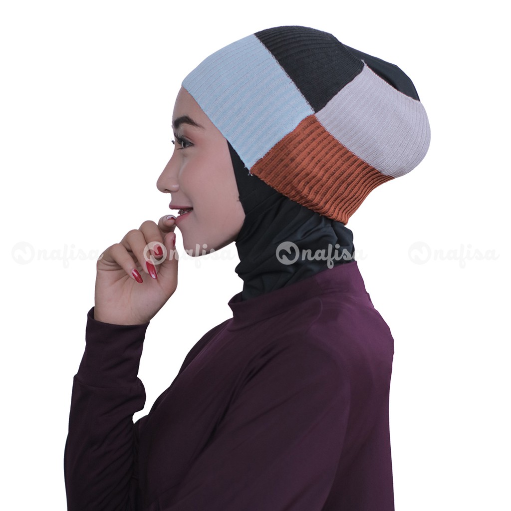 Ciput Rajut Termurah Empat Warna Lamia | Bandana Rajut 4 Warna Anti Pusing Inner Bandana Rajut Anpus