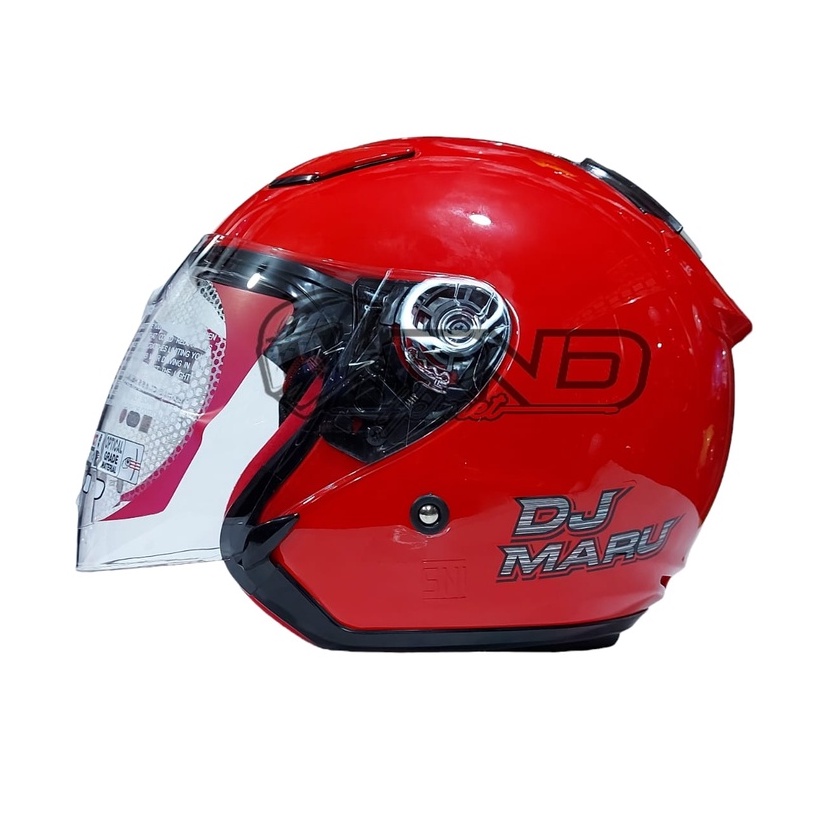 Jual Helm Kyt Dj Maru Solid Fire Red Merah Cabe Half Face Sni Dot